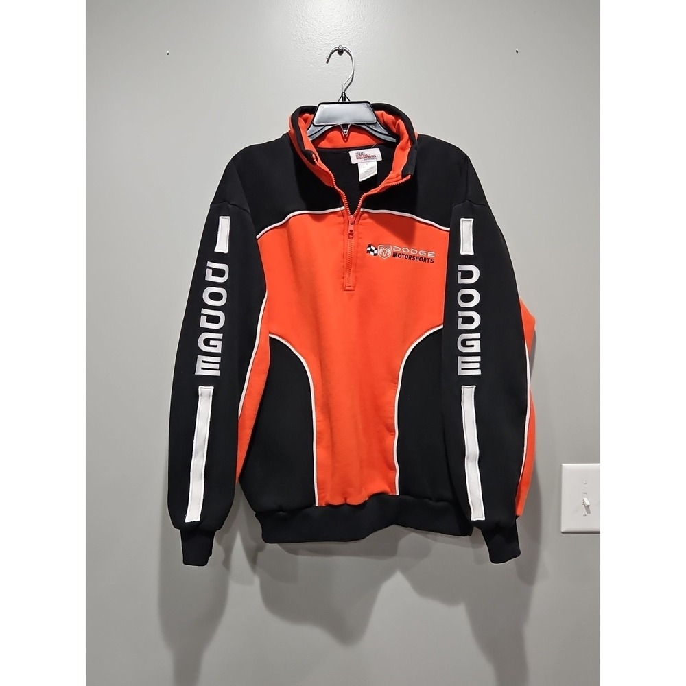 Racing Champions Apparel Mens Black Orange Nascar Dodge Motorsports L Vintage
